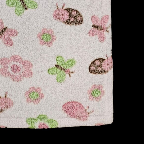 Baby Gear Light Pink Baby Blanket Butterfly Flower Ladybug Pastel Well Loved - Picture 7 of 10